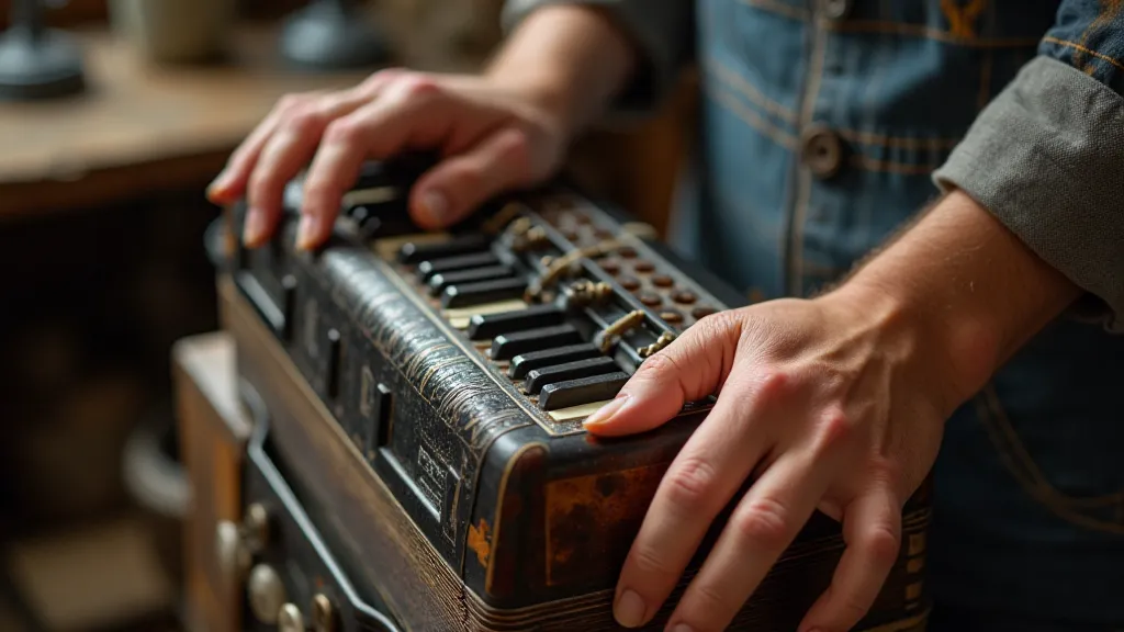 Accordion craftsman's hands