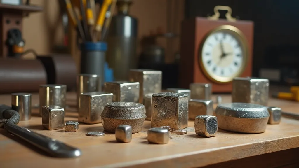 Rare earth magnets on a workbench