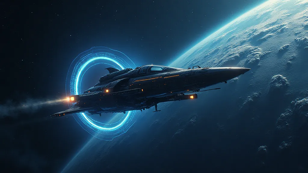 Artist's impression of spacecraft with magnetic field.