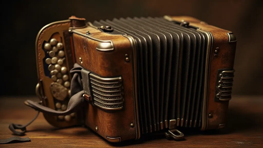 Detail of a vintage accordion